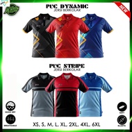 （sanrenyou）New Arrival PUC DYNAMIC &amp; PUC STRIPE | Black, Red &amp; Blue | Jersi Berkolar | Baju coach bola Sepak | Collar |
