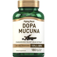 Piping Rock DOPA Mucuna Capsules | 180 Count | 15% L-DOPA | Mucuna Pruriens Extract |, Gluten Free S