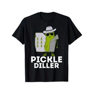 Pickle Diller Mens Funny Dill Pickle Lover T-Shirt - Cotton, Single-Sided Graphic Print with Fashion