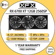 USED XFX RX 6700 XT 12GB Graphics Card 2560SP 2581MHz GDDR6 12GB 192Bit 16Gbps GPU TDP 230W HDMI + D