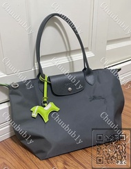 全新 Longchamp龍騖餃子包石墨灰色大號中號長柄餃子包手提包托特包單肩腋下挎包大容量通勤旅行實用輕便防雨可折疊可以裝下15寸電腦