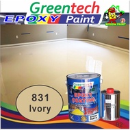 831 IVORY ( 5L GREENTECH EPOXY PAINT ) Cat Lantai ( 4Liter Paint + 1Liter Hardener ) FLOOR COATING / WP / 5 LITER