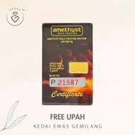 [Kedai Emas Gemilang] 800730 Amethyst Gold Creation 1G Gold Bar (P21587) (1.5Cm) (1G) [999 Gold]