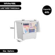 DR.STORAGE 28L/40L/60L Large Capacity Storage Box With Transparent Lid Stackable Toy Snack Storage C