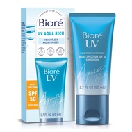 Biore UV Aqua Rich Moisturizer SPF 50 Facial Sunscreen, 1.7 fl oz ZCFV