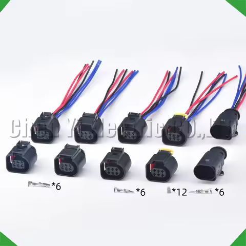 6 Pin Auto Temp sensor Reversing Radar Throttle Valve connector injection Plug 42121700 3B0973813 1J