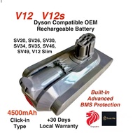 Dyson V12, V12s, SV20 Compatible Rechargeable Battery for Dyson Vacuum | 替换电池 | Bateri Serasi Dyson