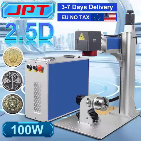 US Stock 2.5D Ezcad3 JPT MOPA 100W Fiber Laser Engraver 100W Fiber Laser Marking Machine 3D Fiber La