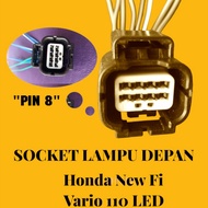 SOCKET LAMPU DEPAN "Pin 8" HONDA Fi New, Vario 110 LED Original