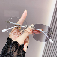 Photochromic Anti Blue Light Eyeglasses Frameless Eyeglasses Retro  Eyeglasses