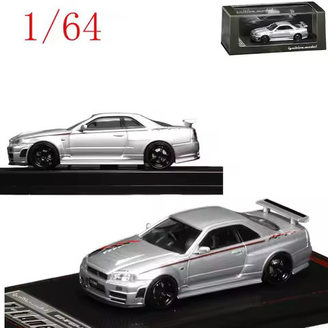 Ignition Model IG Diecast 1/64 Scale ‌Nismo R34 GTR Z-tune Alloy Car Model Toys for Boys Gif Toys fo
