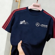 Full Sublimation Mercedes F1 Shirt Baju Lelaki Amg Petronas Formula One Team DNA Tshirt Men Breathab
