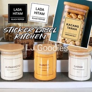 Sticker Label Dapur / Waterproof Kitchen Label / Minimalist Transparent Readymade Sticker