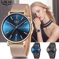 LIGE original women's watch fashion casual design waterproof calendar quartz watch for female+free box