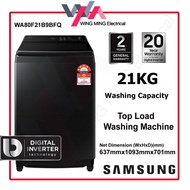 Samsung 21KG/19KG Top Load Inverter Washing Machine AI Wash Ecobubble SmartThings WA80F21B9BFQ WA80F