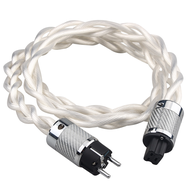 5N OCC Silver-plated Three Braided HiFi Audio Power Cable US/EU Power Plug 20A C19 Plug Tail Audioph