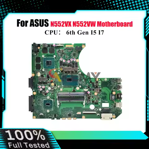 N552VW Laptop Motherboard For ASUS ROG N552VW N552VX N552V Notebook Mainboard With I5 I7 CPU 100% te