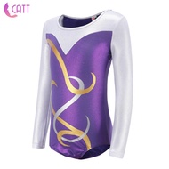 [ Girls Gymnastics Leotards Long Sleeve Shiny Ballet Leotard Outfit Activewear