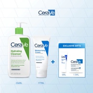 CeraVe Hydration Heroes On The Go | Moisturising Cream 177ml & Hydrating Cleanser 236ml