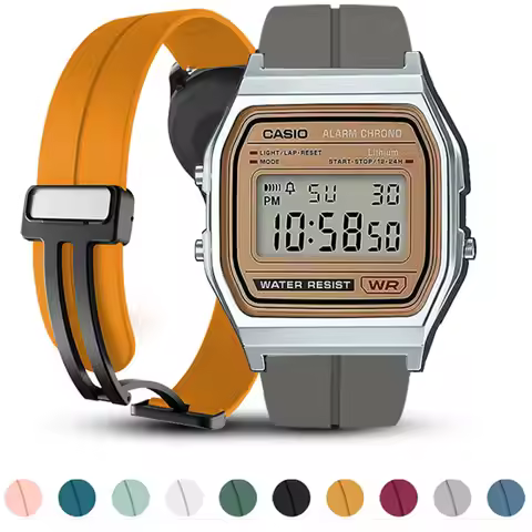 Magnetic Buckle Watch Band For Casio G–Shock Watch Strap Replace Wristband For A159W-N1 A158/168 Sma