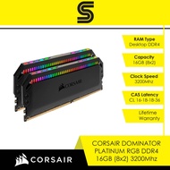 CORSAIR DOMINATOR PLATINUM RGB DDR4 Desktop Memory 16GB (8x2) 3200Mhz