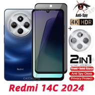 Redmi 14C 2024 Private Tempered Glass Anti-Spy Full Cover Screen Protector Anti Peek Privacy Film Fo