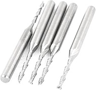 uxcell a14092700ux0055 Tungsten Steel Straight Shank 3.175x1.5x12mm 2 Flute Spiral End Mills Drill B