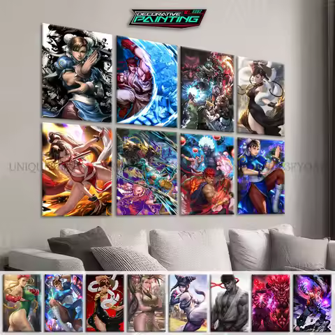 Classic Game Street Fighter Home Decoration Canvas Painting Gouki Akuma Wall Art Poster Picture No F