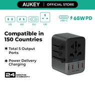 Aukey Travel Mate 35W 65W 100W Universal Adapter with USB Ports Travel Charger (2024 Version)