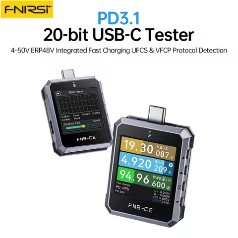 FNIRSI FNB-C2 Type-C Fast Charging Tester PD3.1 240W Max Power Digital Ammeter Voltmeter Charger Pow
