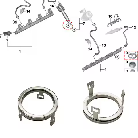 For BMW N43 N54 N63 Engine Fuel Injector Sealing Ring Fuel Injector Retaining Bracket Snap Decouplin