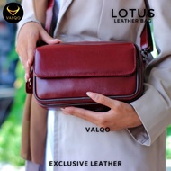 [COD] LOTUS Ecoprint Tas Wanita Kulit Sapi Clutch Kulit Pouch Kulit Cewek Perempuan Selempang Bahu t