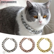 ENEXANDERYC Pet Necklace, Adjustable Cat Dog Gold Necklace Chain Dog Collar, Fashion Chain Collar Go