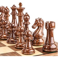 AMEROUS High Polymer Weighted Chess Pieces with 4.25'' King - 2 Extra Queens