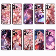 for Realme C21Y C25 C25Y C30 C30S C35 C51 C53 C55 C33 VS11 Yae Miko Slim Black Border TPU Soft Case 