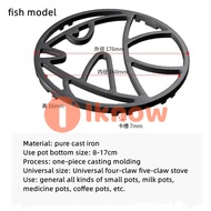 I know Wok Ring Non Slip Black Cast Iron Stove Rack for Kitchen Wok Support Ring Cooktop Range Pan H