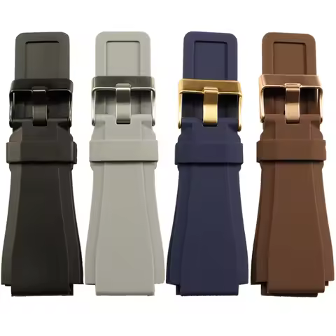 BRETA 34 * 24mm Convex Sillicone rubber watch strap For Bell Series BR01 BR03 men Watchband Bracelet