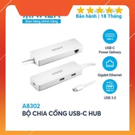 USB-C Hub ANKER Splitter, Ethernet and Power Delivery - A8302