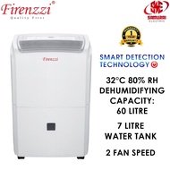 FIRENZZI DEHUMIDIFIER WITH SMART DETECTION TECHNOLOGY 10 LITRE FDX1000/ 25 LITRE FDX2500/ 60 LITRE F