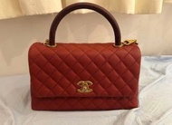 Chanel 紅色coco handle 蜥蜴皮