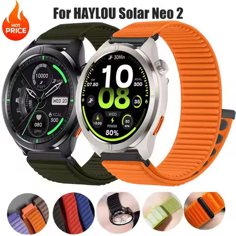 20mm 22mm Woven Nylon Loop For HAYLOU Solar Neo 2 Sport Wristband For Haylou Watch 3 4 4S/Solar Lite