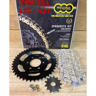 REGINA BENELLI TRK251 LEONCINO 250 SPROCKET CHAIN KIT SET RANTAI SPOKET TRK 250 13T-43T TNT250 TNT25