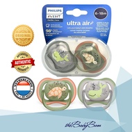 Philips Avent Ultra Air Pacifier for 6-18 mos Turtle Whale ( 2pcs/pack ) w/ Carrying Case NEW DESIGN