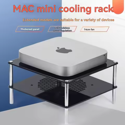 Silent desktop stand for Mac Mini PC cooling fans; universal cooling bracket for ASUS AC5300 routers