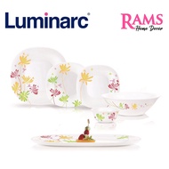 Luminarc 19 Pcs Tempered Glass Square Dinner Set - Carine Crazy Flower