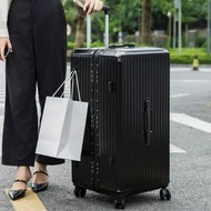 全城熱賣 - 大容量-24吋-行李箱結實耐用拉杆箱密碼箱(耀目黑色)【鋁框款】#H099100141