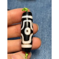 Tibetan dzi 6 eyes black and white chusa size 42*12mm