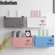 HSHELAN Router Rack, Multipurpose Plastic Wireless Wifi Router Shelf, Durable Space Saving Wall Hanging Cable Power Bracket Living Room