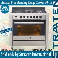 Straaten Free Standing Cooker 90 cm ST95VEF10X-PRO 5 Burners and 10 Settings Electric Oven Stainless