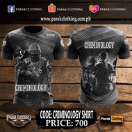 Criminology Black Shirt with Surname Sublimation for Men with Cotomized CRIMINOLOGY SHIRT #ParakClot